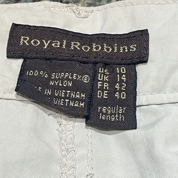 Royal Robbins size 10 regular adjustable length hiking pants elastic panels tan - Picture 11 of 14